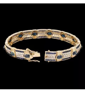 Armband aus 750er Gelbgold / 18 Karat Saphiren