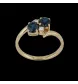 Yellow gold ring Sapphire Diamonds
