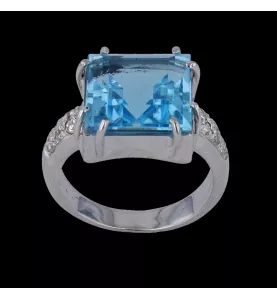 Bague topaze et diamants