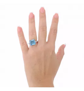 Bague topaze et diamants