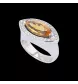 Anello con diamante citrino in oro bianco