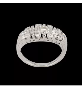 BAGUE OR GRIS DIAMANTS 0.97 CARATS