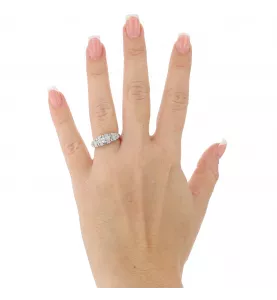 BAGUE OR GRIS DIAMANTS 0.97 CARATS