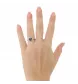 Bague Or Gris Diamants Blancs et Noirs