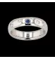 Bague en or gris diamants et saphir