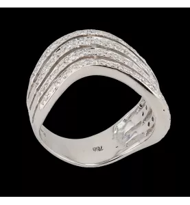 Bague or gris diamants