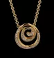 Yellow Gold Swirl Pendant Necklace