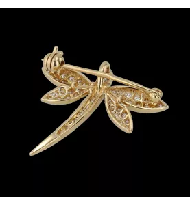 Yellow gold pendant / butterfly brooch