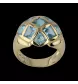 YELLOW GOLD RING 9 TOPAZES