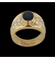 Bague or jaune saphir et diamants