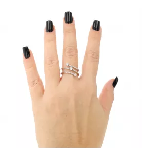 Bague or gris diamants