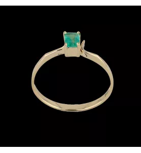 Bague or jaune Emeraude