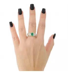 BAGUE OR JAUNE EMERAUDE