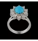 WHITE GOLD TURQUOISE AND DIAMOND RING