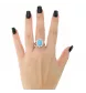 BAGUE OR GRIS TURQUOISE ET DIAMANTS