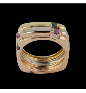 Anello triplo 3 oro