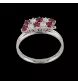 Bague or gris Rubis et diamants