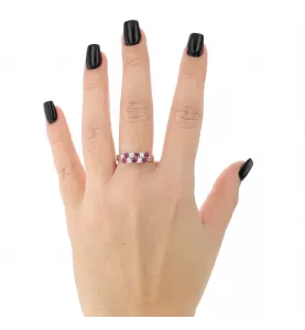 Bague or gris Rubis et diamants