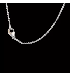 Collier pendentif or gris et diamants