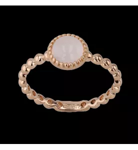 Bague or rose quartz rose
