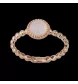 Bague or rose quartz rose