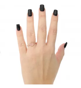 Bague or rose quartz rose