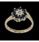 Anello con zaffiro e diamante in oro giallo