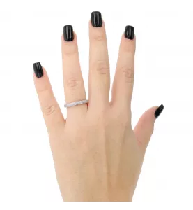 Trauring aus Weißgold 750 Diamanten