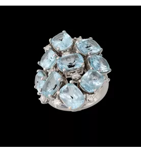 Anello Antonini in oro bianco Topazio e diamanti