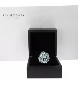 Bague Antonini or gris Topazes et Diamants