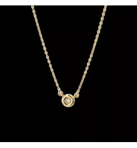 Collier Solitaire or jaune Diamant 0.05 carats