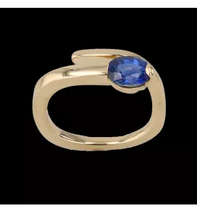 Bague or jaune saphir