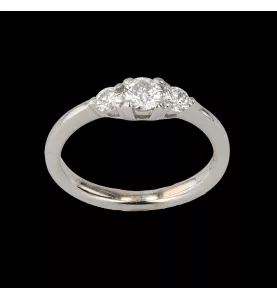 BAGUE OR GRIS 3 DIAMANTS
