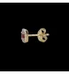 Yellow gold 750 / 18 carats rubies and diamonds set