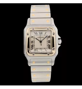 Cartier Santos Galbée Gold & Stahl Quarz