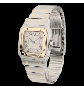 Cartier Santos Galbée Gold & Stahl Quarz