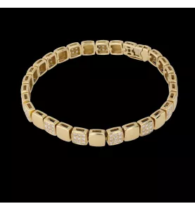 Bracelet or jaune diamants