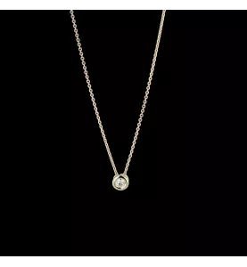 Collana di diamanti solitari in oro giallo 0,20 carati