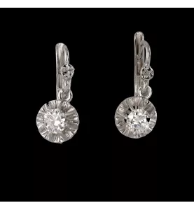 Boucles d'oreilles Or gris 0.66 carats