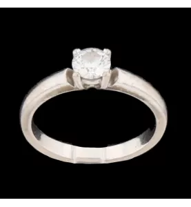 SOLITAIRE OR BLANC 0.45 CARAT