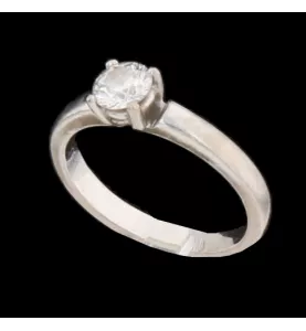 SOLITAIRE OR BLANC 0.45 CARAT