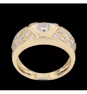 Bague or jaune et diamants