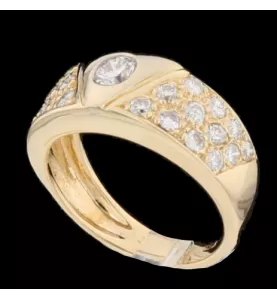 Bague or jaune et diamants
