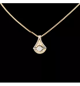 Yellow gold and diamond necklace