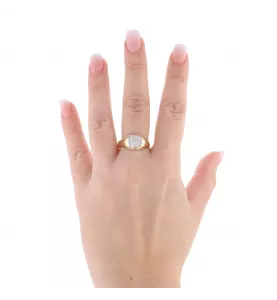 Anello con diamante in oro giallo