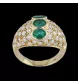 Ring aus Gelbgold mit Smaragden und Diamanten