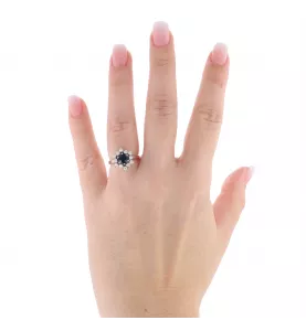 Anello Zaffiro e diamante a corolla