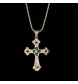 COLLANA CIONDOLO CROCE RUBINO DIAMANTE