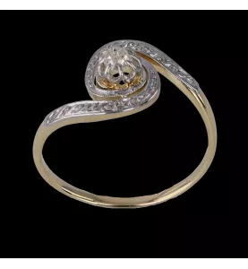 ANELLO CON DIAMANTE IN ORO GIALLO