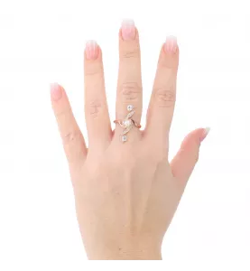 Anello di perle in oro rosa